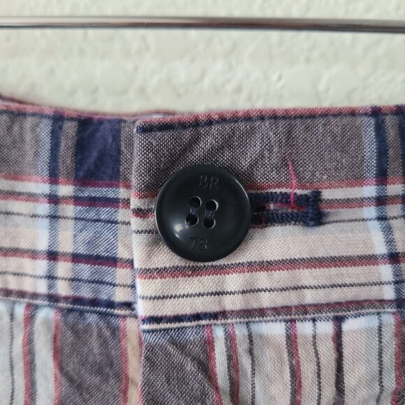 Banana Republic US Size 34 100% Cotton Plaid Multicolored Shorts 10" Inseam - Picture 3 of 12